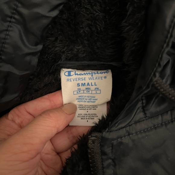 Champion, Small, Black, Fleece-lined Jacket - Picture 4 of 4